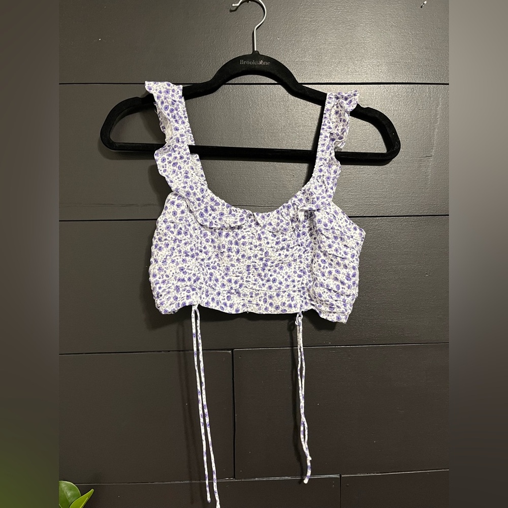 LE LIS COLLECTION Floral Crop Tank Top Women’s Sleeveless Shirt Size Small NWOT